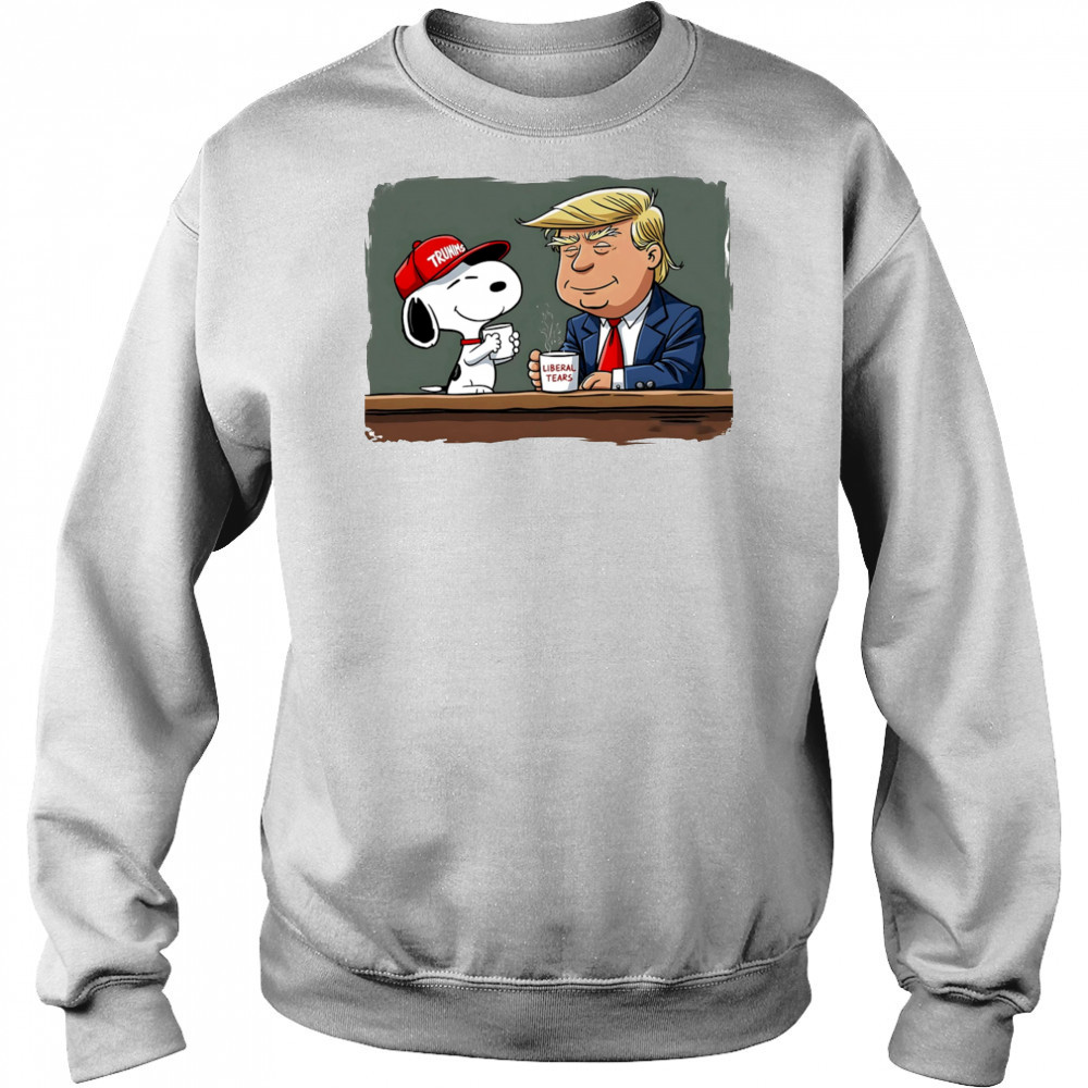 Snoopy Coffee Trump Cartoon Funny Graphic shirt Hoodie