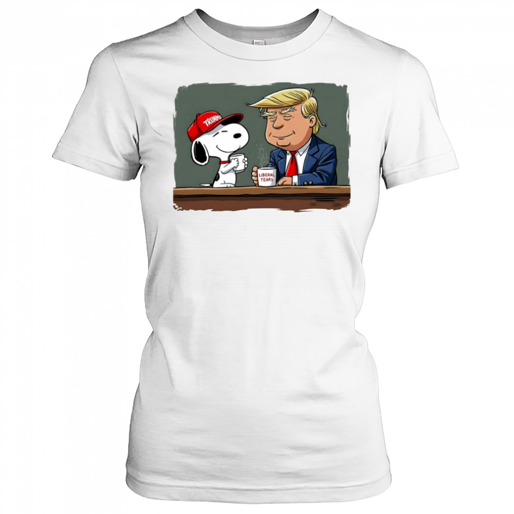 Snoopy Coffee Trump Cartoon Funny Graphic shirt Women's T-shirt