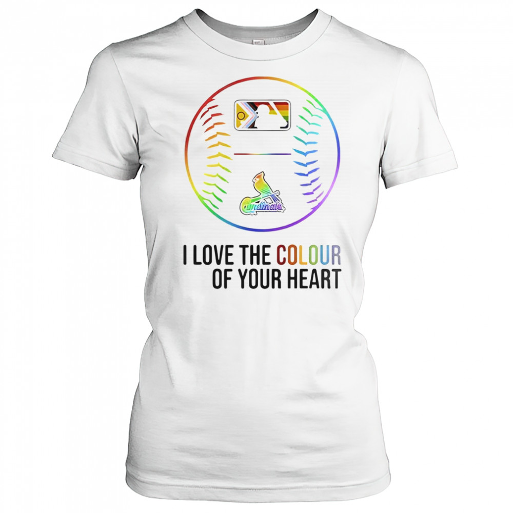 St. Louis Cardinals Baseball I Love The Colour Of Your Heart Pride Month 2025 T-Shirt Women's T-shirt