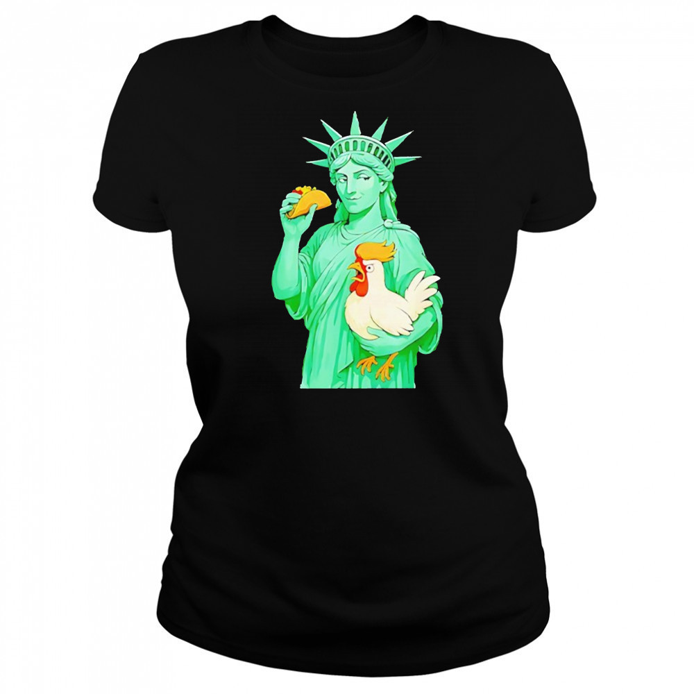 Statue Of Liberty Taco Trump Always Chickens Out Funny 2025 Shirt Women's T-shirt