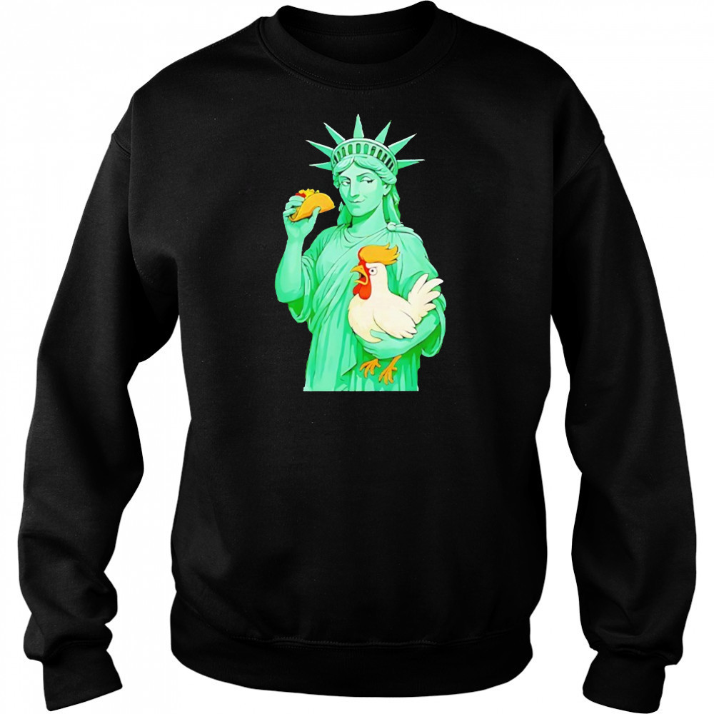 Statue Of Liberty Taco Trump Always Chickens Out Funny 2025 Shirt Hoodie