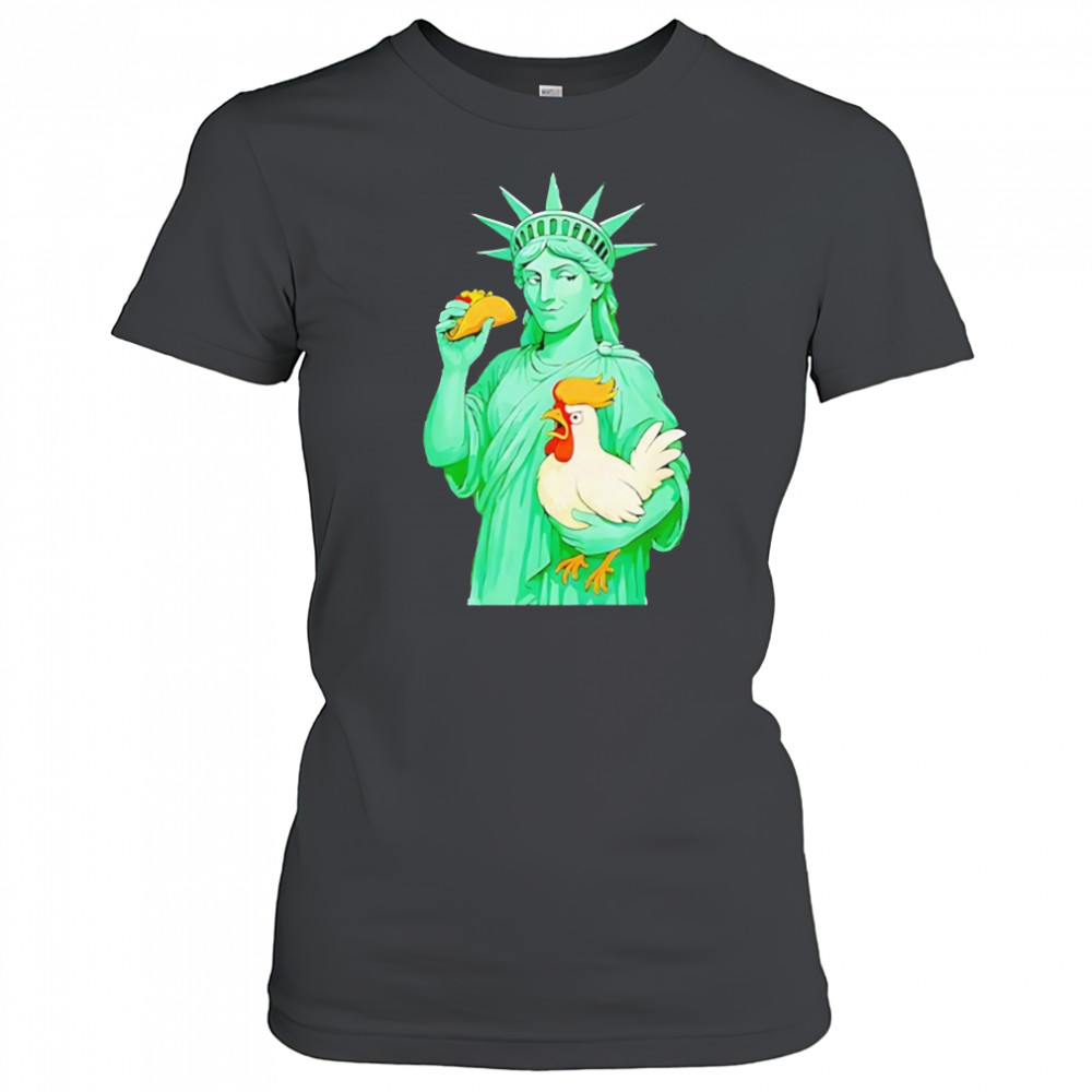 Statue Of Liberty Taco Trump Always Chickens Out Funny 2025 Shirt Women's T-shirt