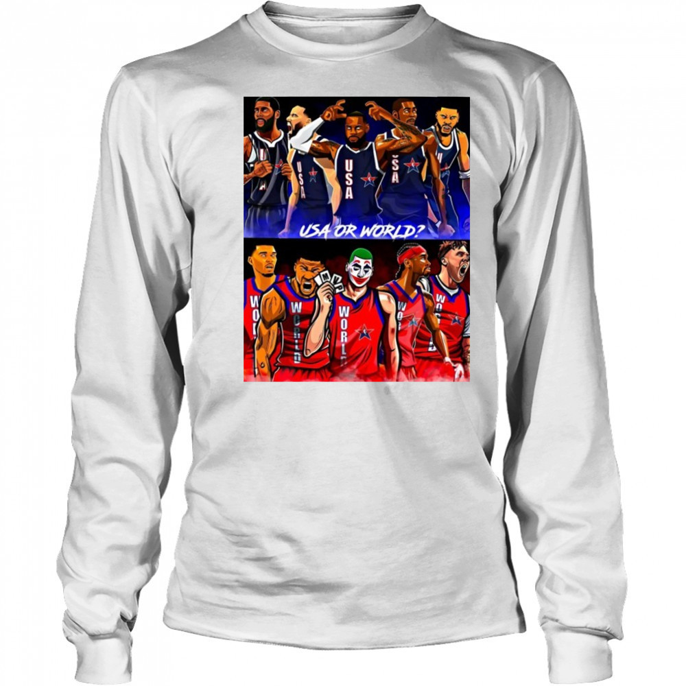 The NBA will officially roll out a USA vs WORLD format for all shirt Long Sleeved