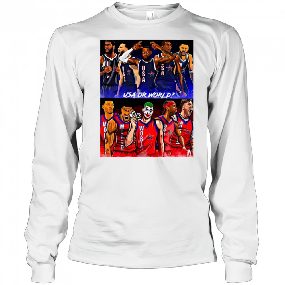 The NBA will officially roll out a USA vs WORLD format for all shirt Long Sleeved