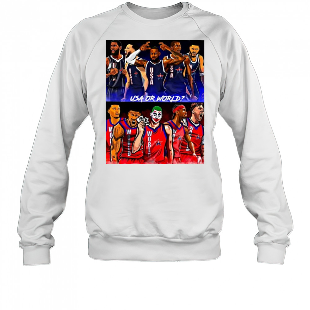 The NBA will officially roll out a USA vs WORLD format for all shirt Sweatshirt