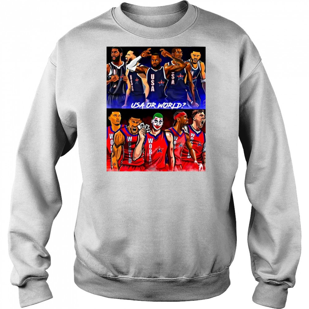 The NBA will officially roll out a USA vs WORLD format for all shirt Hoodie