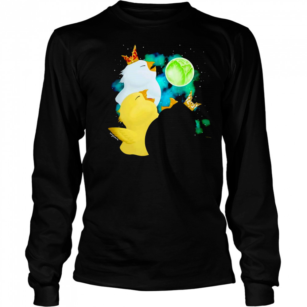 Three Fat Chocobo Moon shirt Long Sleeved