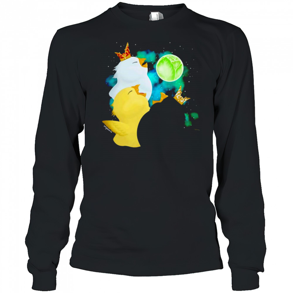 Three Fat Chocobo Moon shirt Long Sleeved
