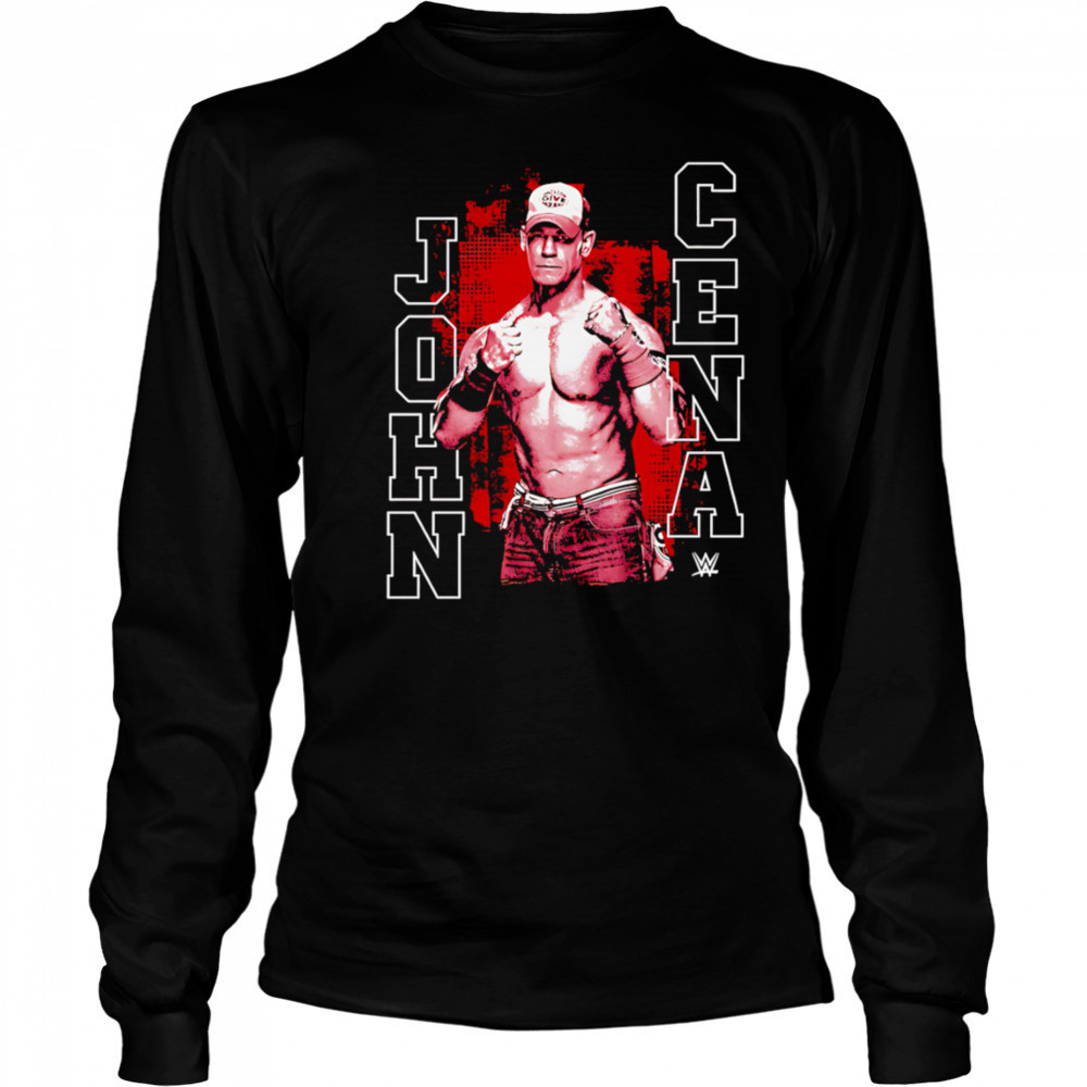 WWE John Cena Red Monochrome shirt Long Sleeved