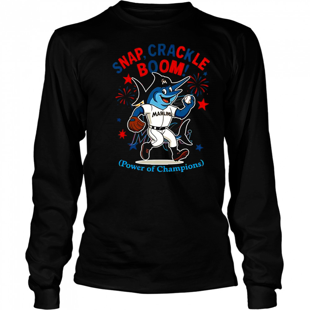 Miami Marlins Snap Crackle Boom Power Of Champions Indepencence Day T-Shirt Long Sleeved