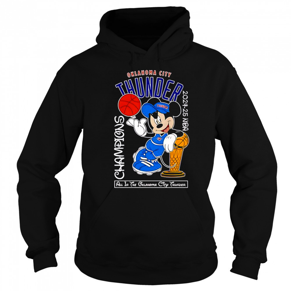 Mickey Mouse Oklahoma City Thunder 2024-25 NBA Champions T-Shirt Sweatshirt