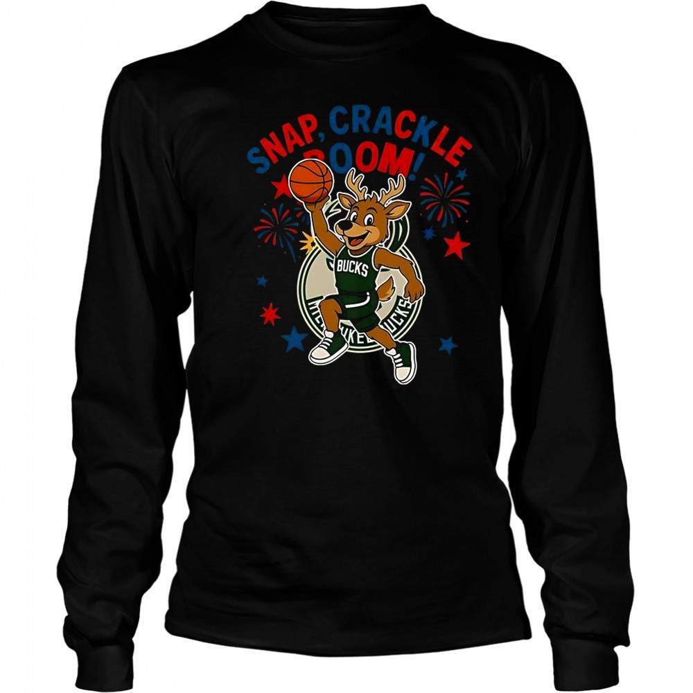Milwaukee Bucks Snap Crackle Boom Power Of Champions Indepencence Day T-Shirt Long Sleeved