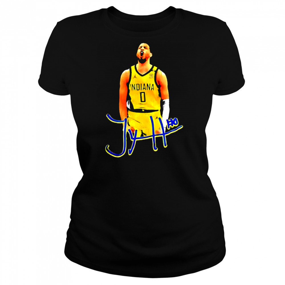 NBA Finals 2025 Tyrese Haliburton player Indiana Pacers Basketball signature shirt Women's T-shirt