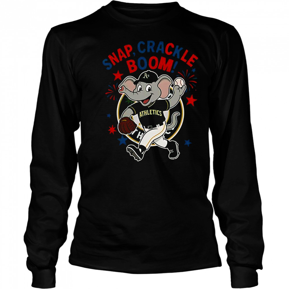 Oakland Athletics Snap Crackle Boom Power Of Champions Indepencence Day T-Shirt Long Sleeved