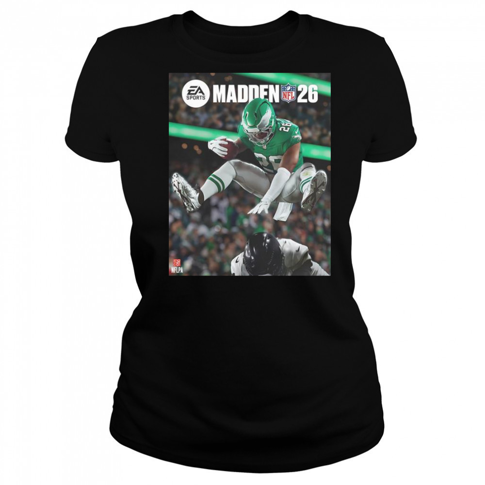 Saquon Barkley Philadelphia Eagles And His Hurdle Grace The Cover Of Madden NFL T-Shirt Women's T-shirt