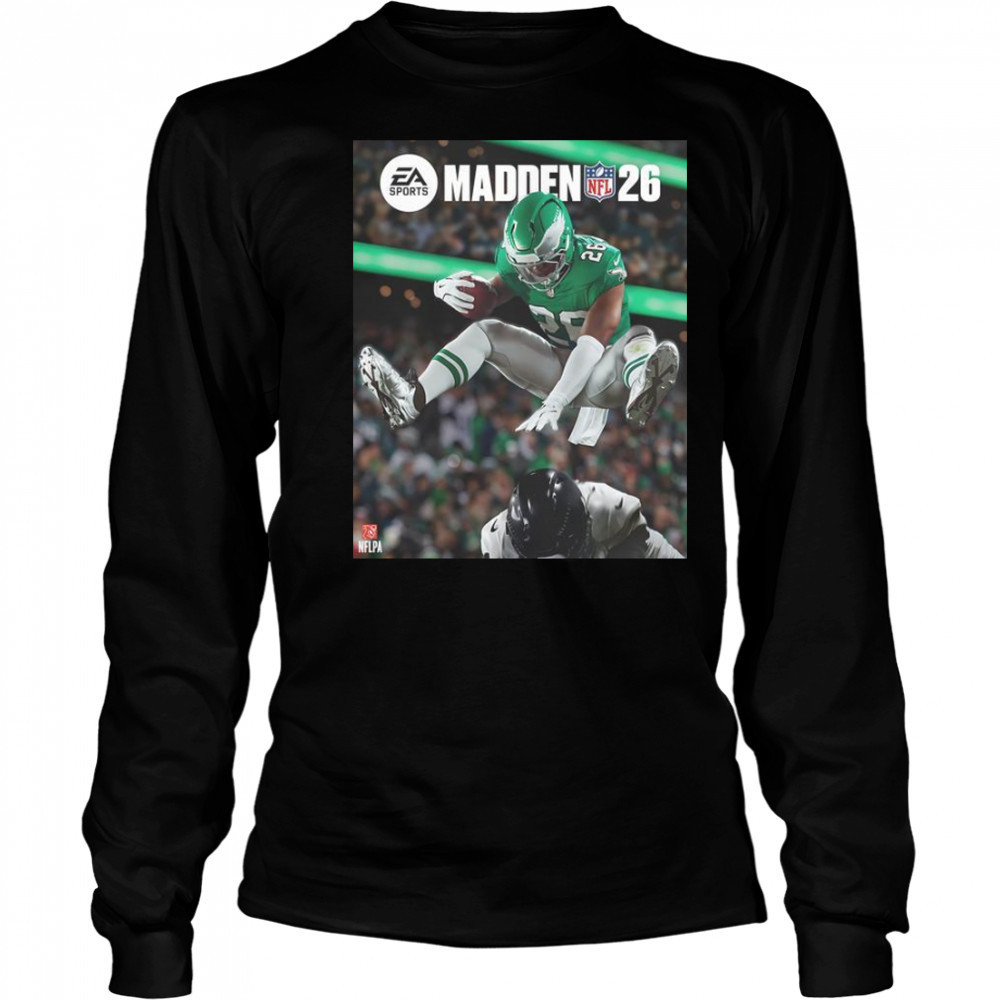Saquon Barkley Philadelphia Eagles And His Hurdle Grace The Cover Of Madden NFL T-Shirt Long Sleeved