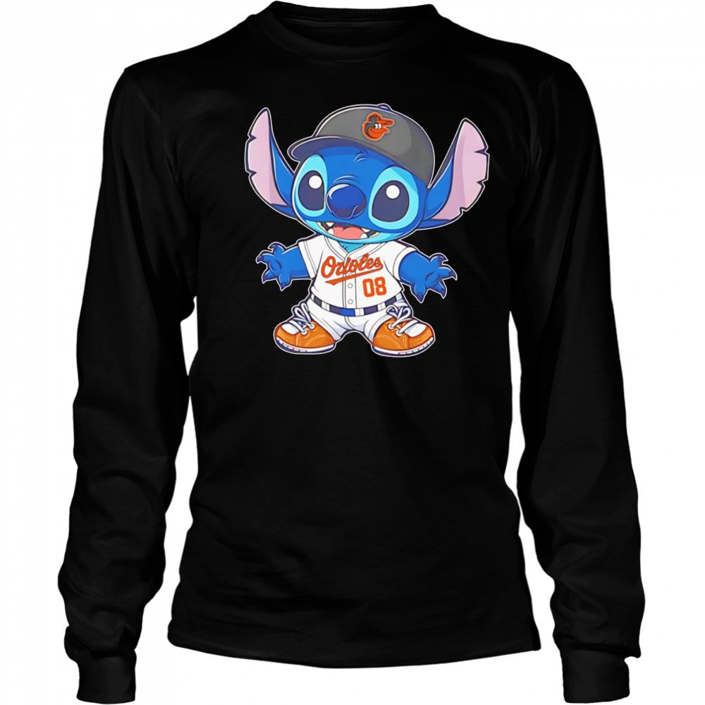 Stitch Baltimore Orioles baseball shirt Long Sleeved