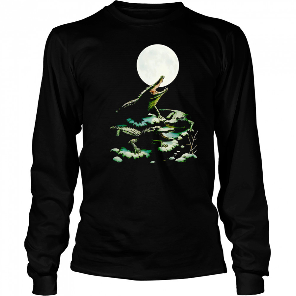 Three alligator moon shirt Long Sleeved