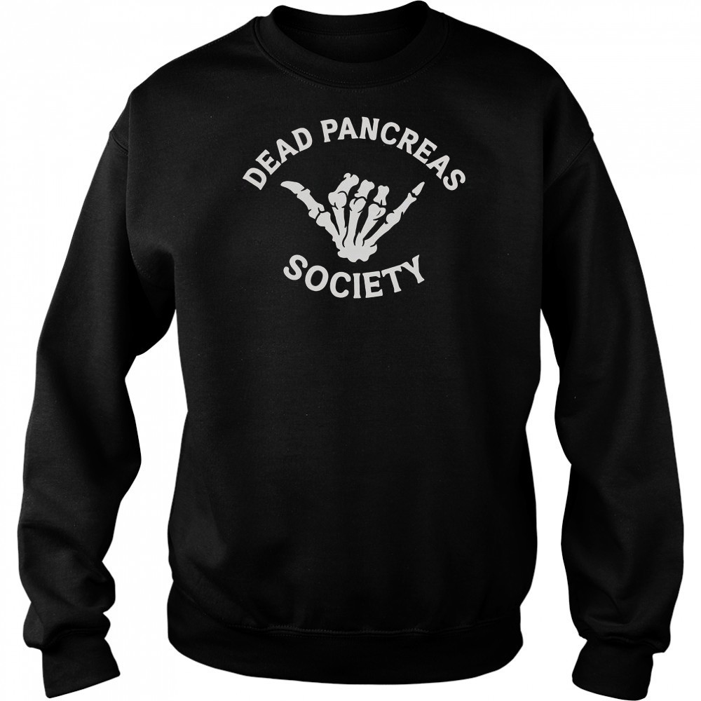 Type 1 Diabetes Awareness Dead Pancreas Society Skeleton Hand Halloween T-Shirt Hoodie