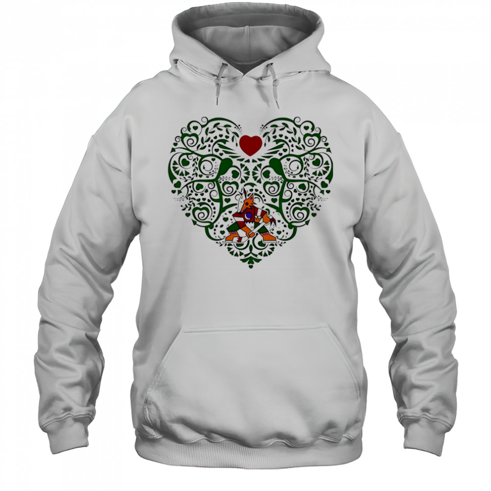 Arizona Coyotes Floral Pattern Heart logo shirt Hoodie