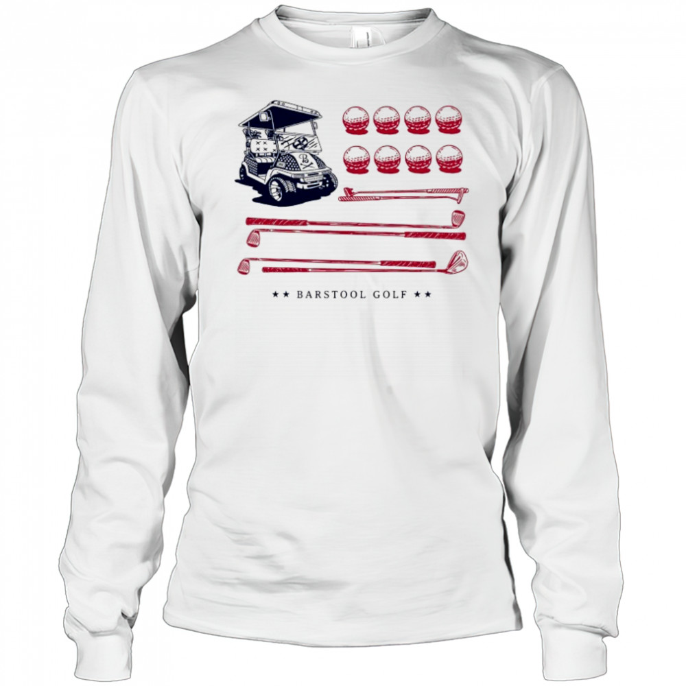 Barstool Golf Cart Flag T-shirt Long Sleeved