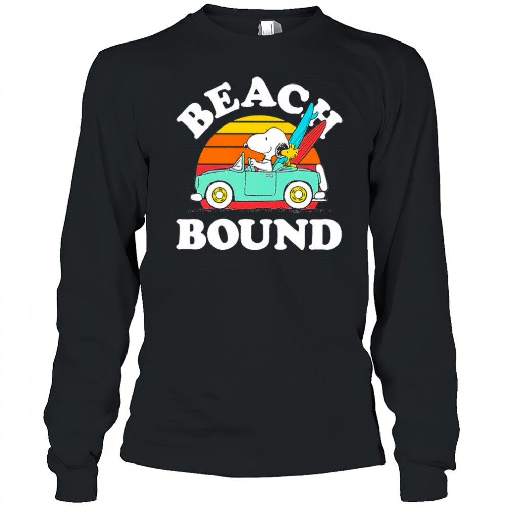 Beach bound Snoopy and Woodstock retro shirt Long Sleeved