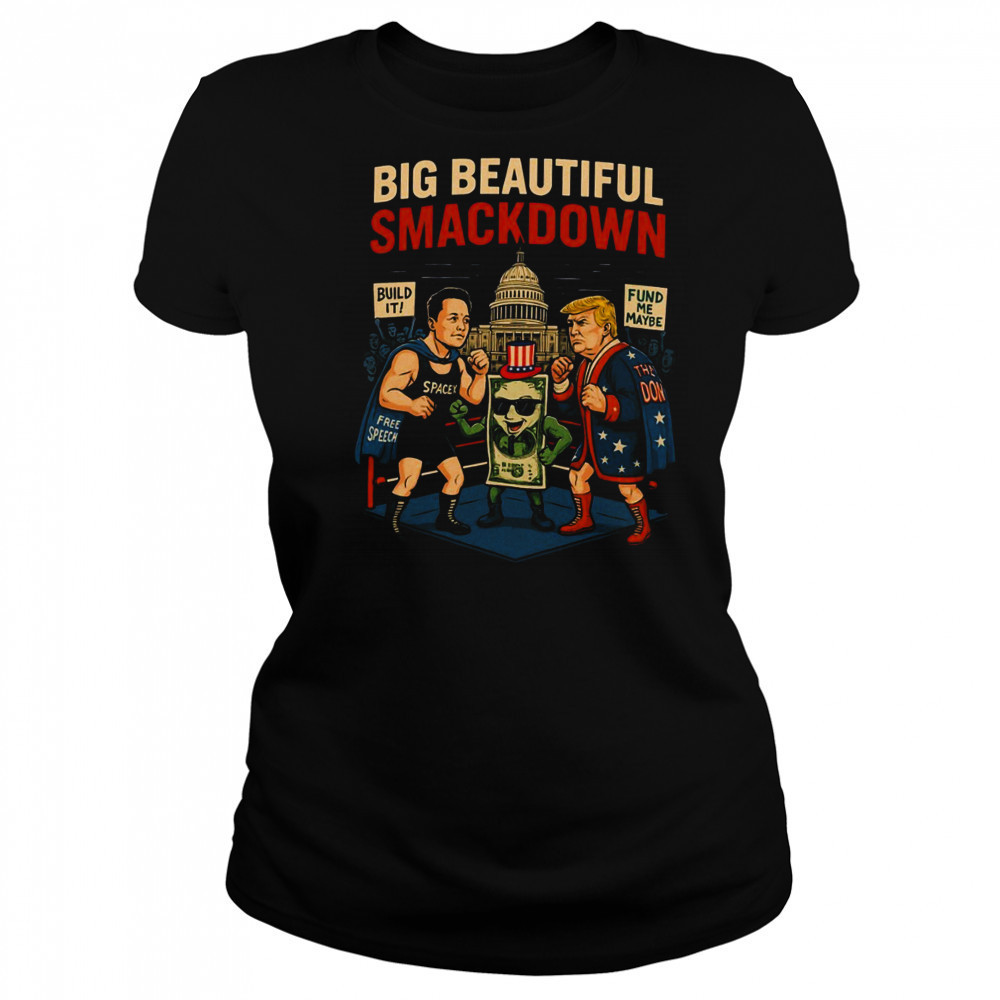 Big Beautiful Smackdown Trump and Musk boxing Match parody shirt Women's T-shirt