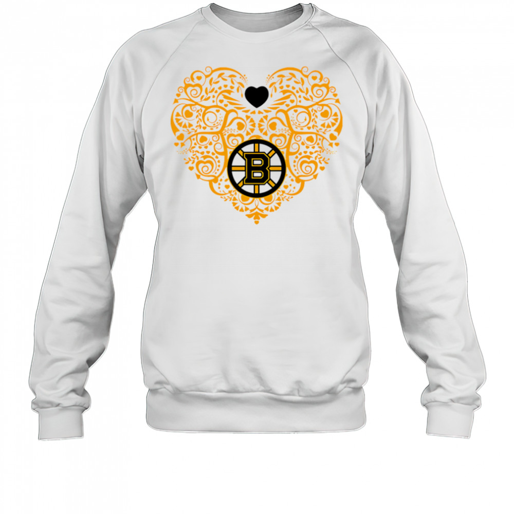 Boston Bruins Heart Floral Pattern logo shirt Sweatshirt