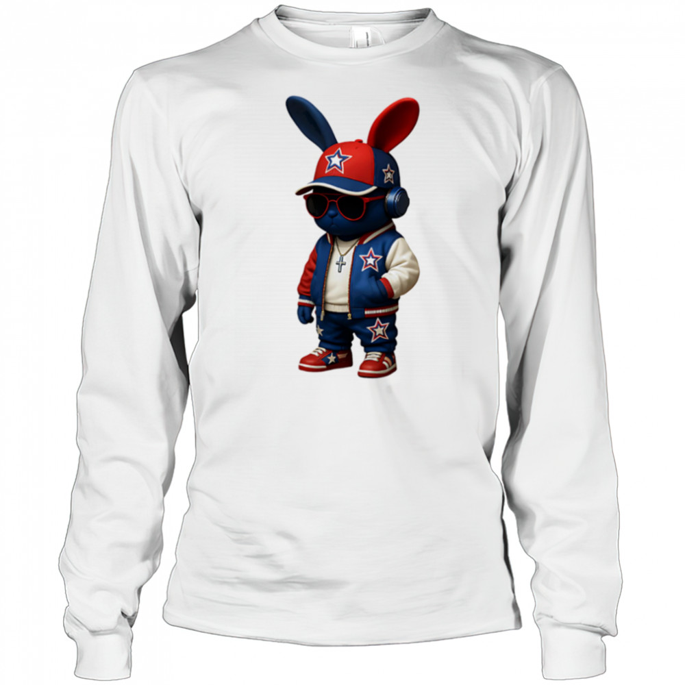 Chain Bunny Streetwear Style Hiphop shirt Long Sleeved