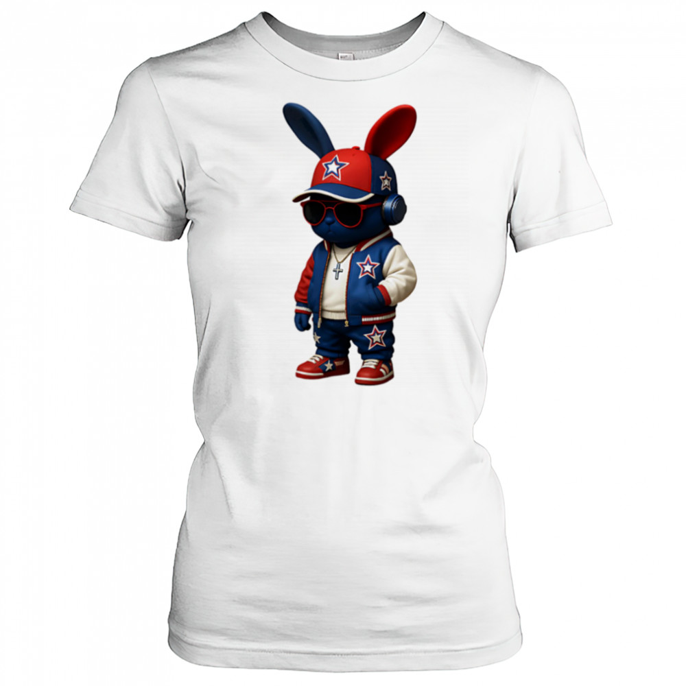 Chain Bunny Streetwear Style Hiphop shirt Women's T-shirt
