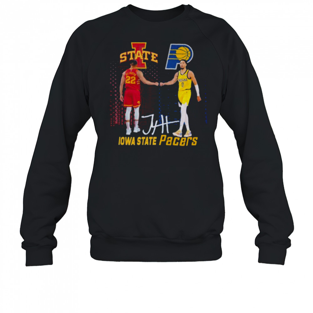 Court Leader And Tyrese Haliburton X Iowa State Cyclones Indiana Pacers Signature T shirts Sweatshirt