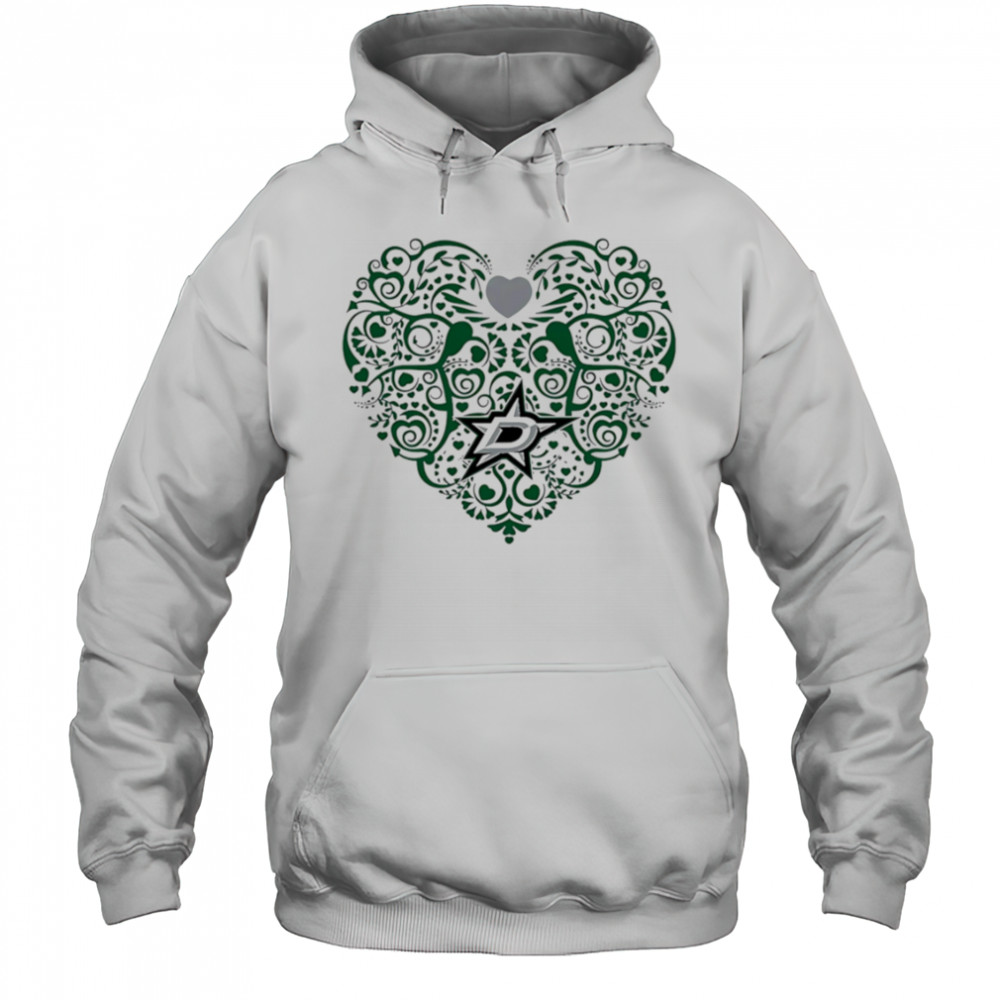 Dallas Stars Floral Pattern Heart logo shirt Hoodie