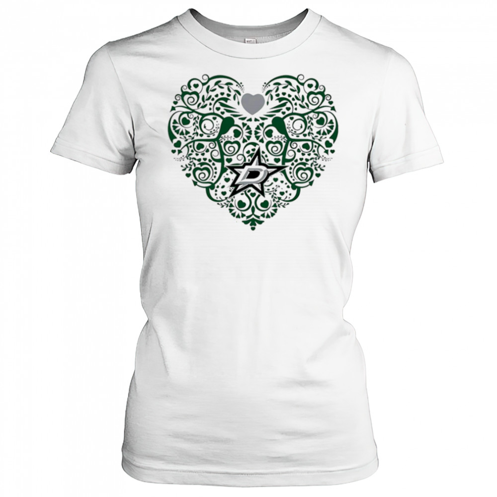 Dallas Stars Floral Pattern Heart logo shirt Women's T-shirt