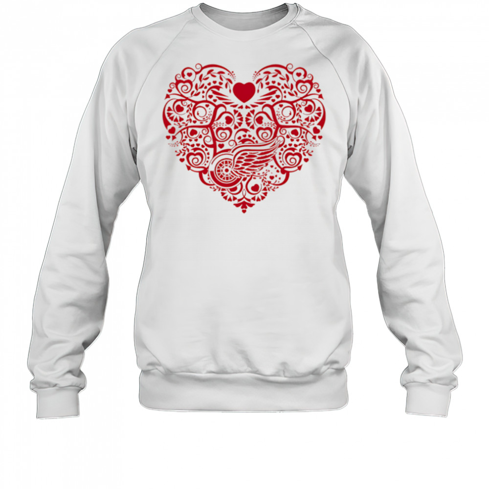 Detroit Red Wings Floral Pattern Heart logo shirt Sweatshirt