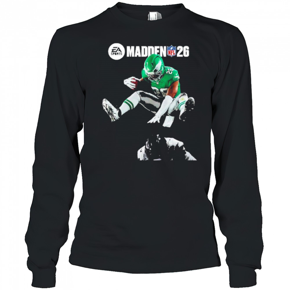 EA Sports Madden NFL 26 Cover Saquon Barkley Hurdled From Team Philadelphia Eagles shirt Long Sleeved