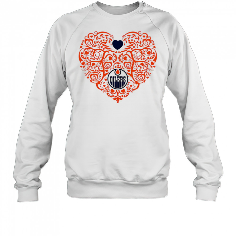 Edmonton Oilers Floral Pattern Heart logo shirt Sweatshirt