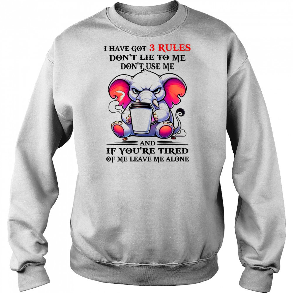 Elephant I have got 3 rules don’t lie to me don’t use me shirt Hoodie