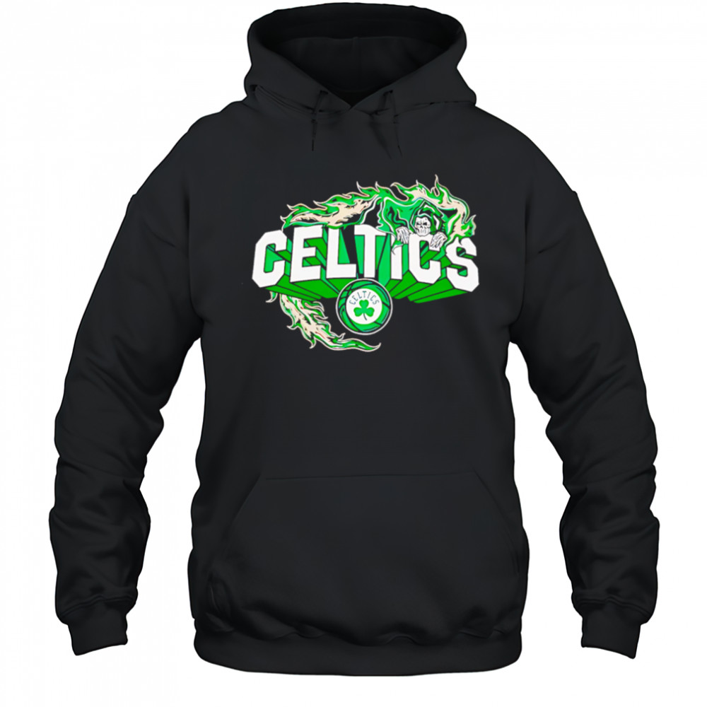 Flaming Grim Reaper Boston Celtics logo shirt Hoodie