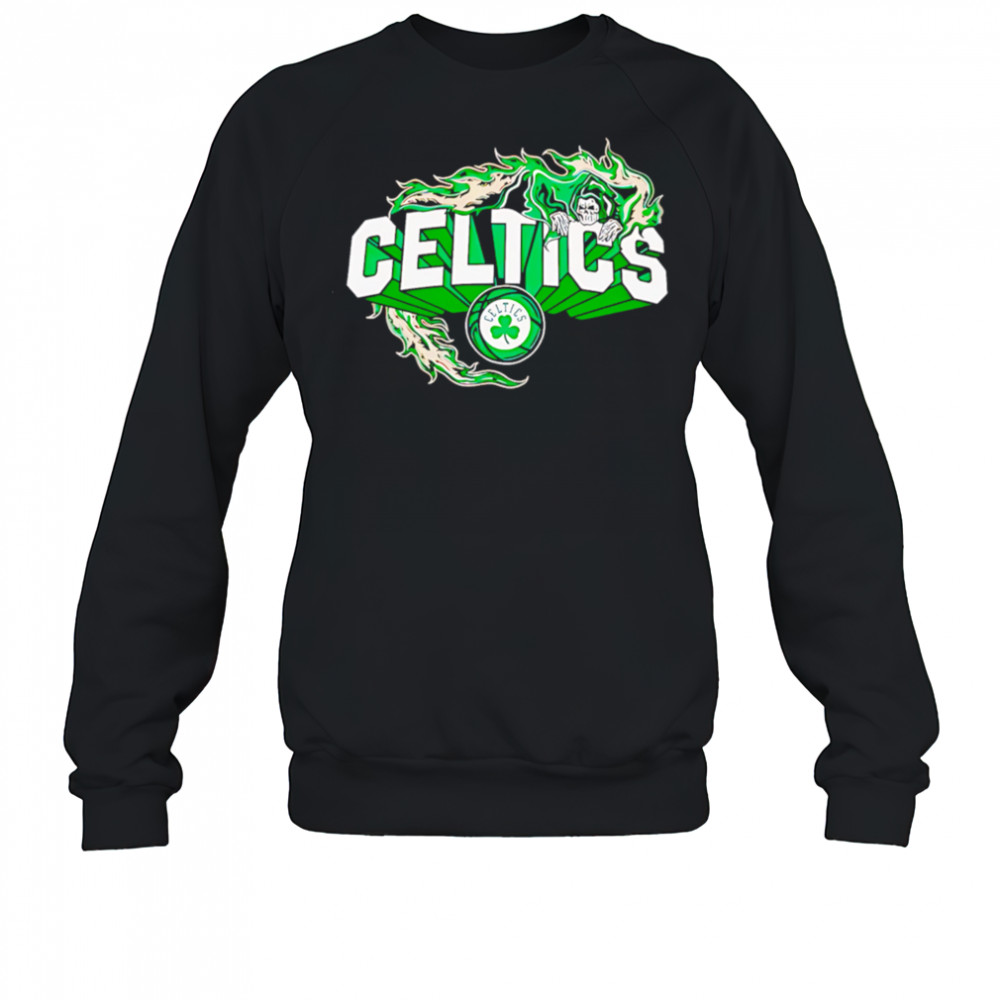 Flaming Grim Reaper Boston Celtics logo shirt Sweatshirt