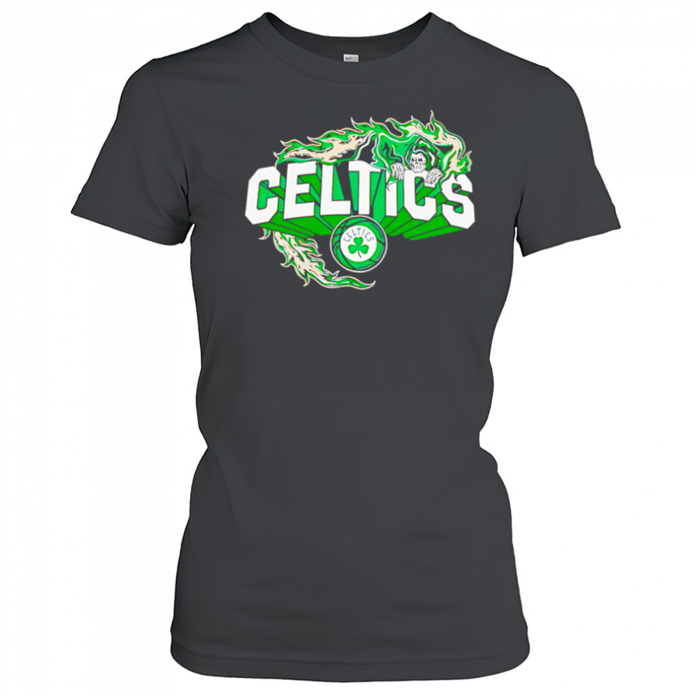 Flaming Grim Reaper Boston Celtics logo shirt Women's T-shirt