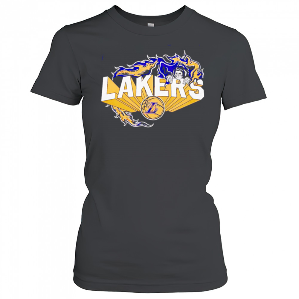 Flaming Grim Reaper Los Angeles Lakers logo shirt Women's T-shirt