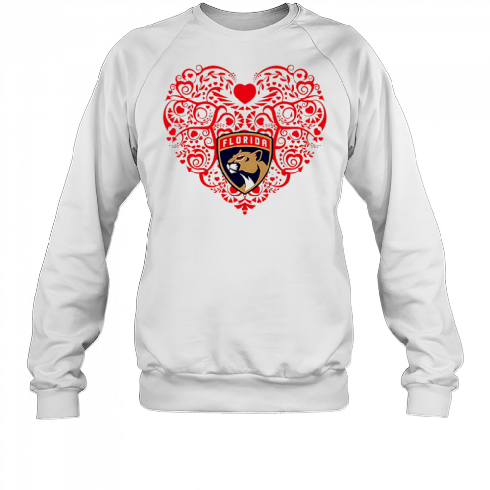 Florida Panthers Floral Pattern Heart logo shirt Sweatshirt