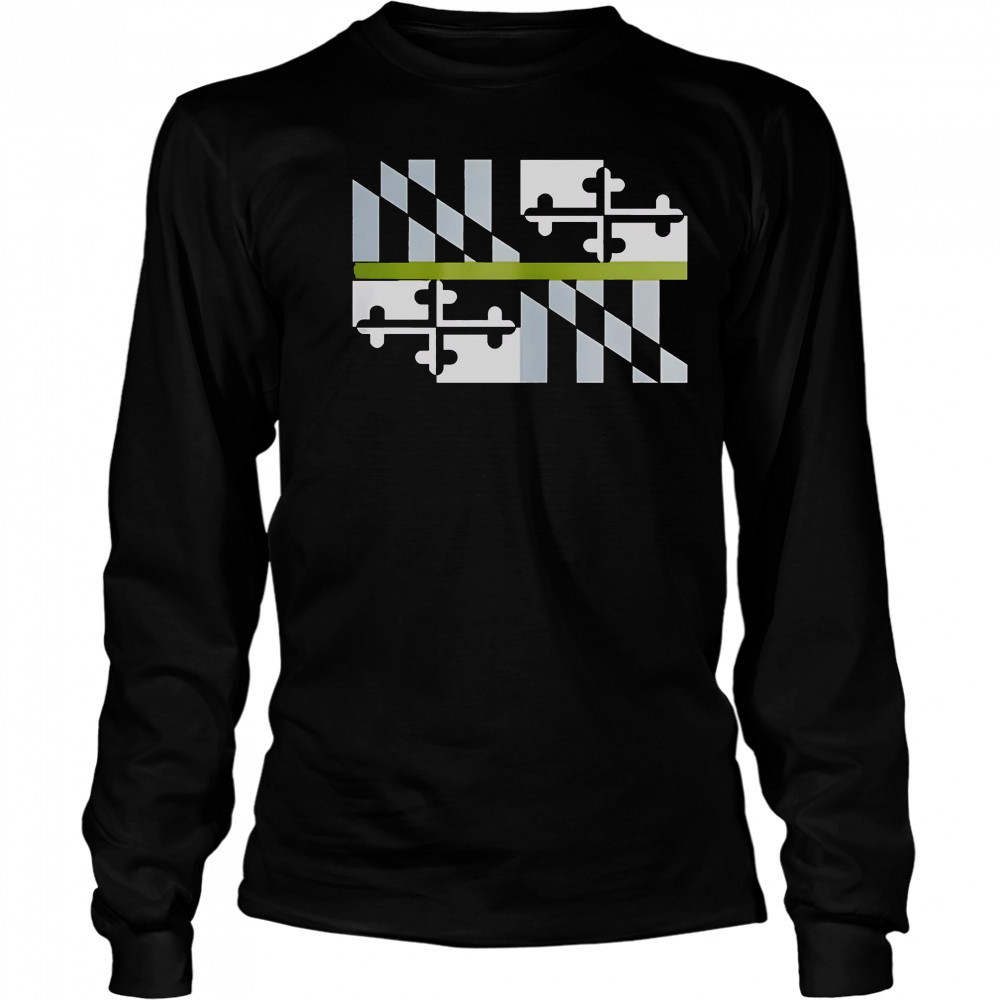 Good Green Line Maryland Flag T-Shirt Long Sleeved