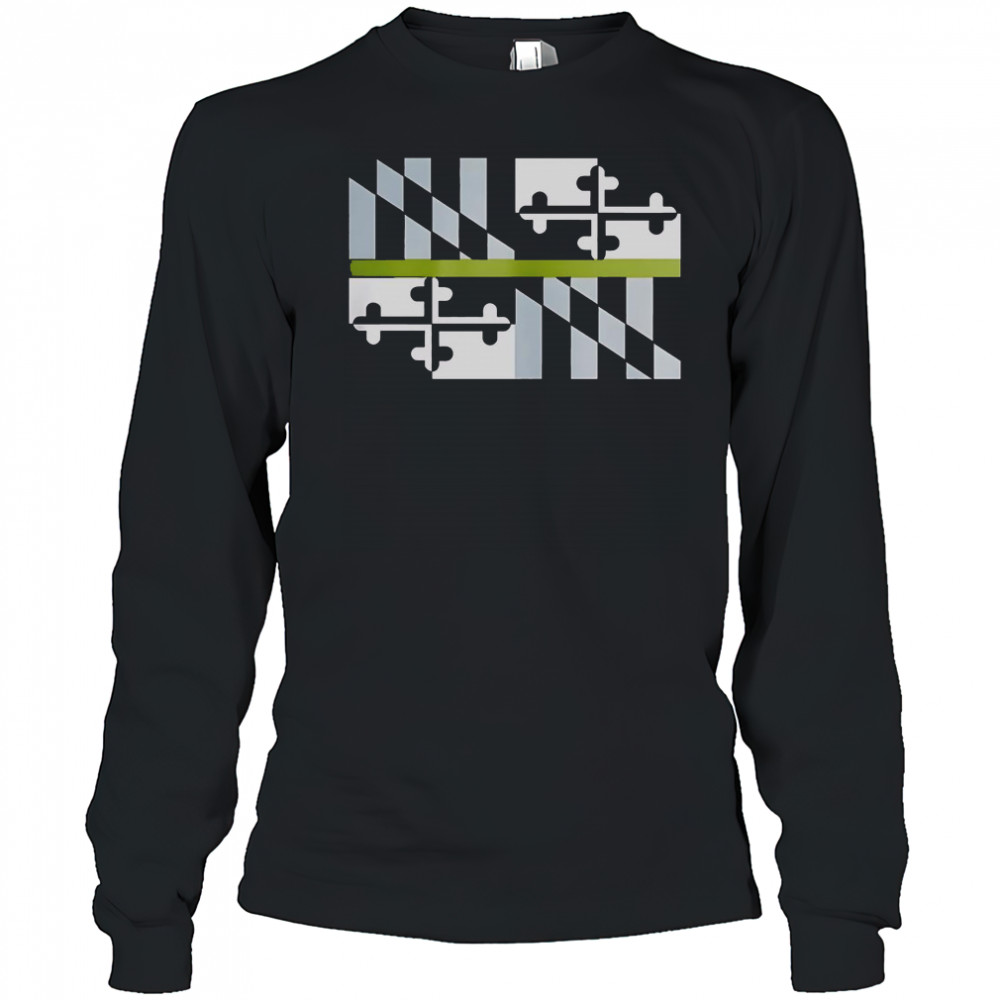 Good Green Line Maryland Flag T-Shirt Long Sleeved
