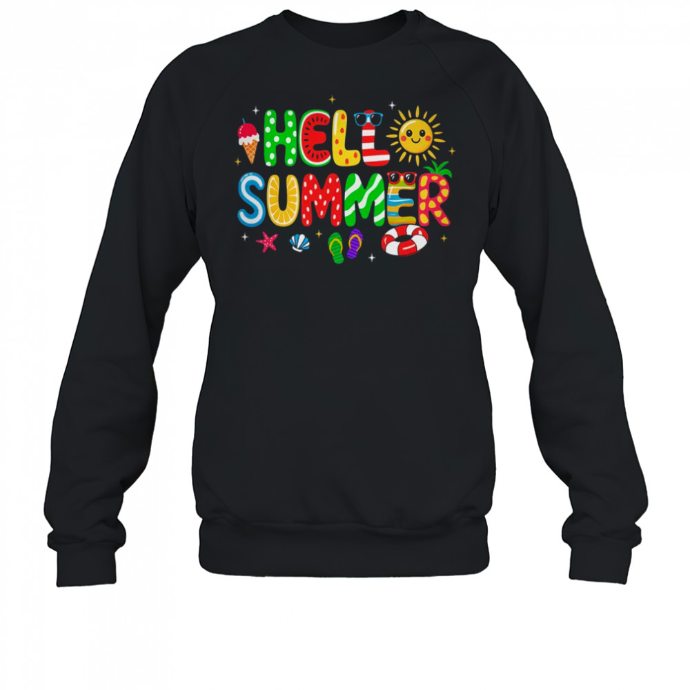 Hello Summer Vacation Ice Cream Popsicle Watermelon Beach shirt Sweatshirt