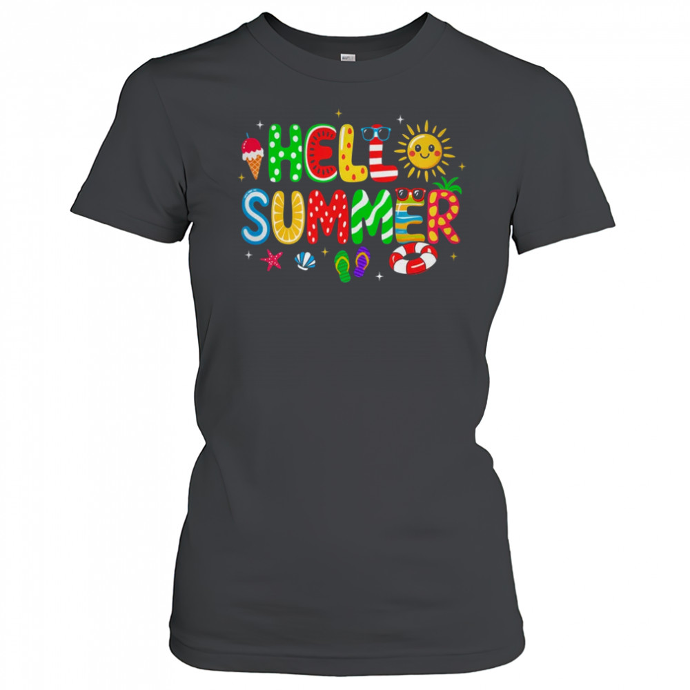 Hello Summer Vacation Ice Cream Popsicle Watermelon Beach shirt Women's T-shirt