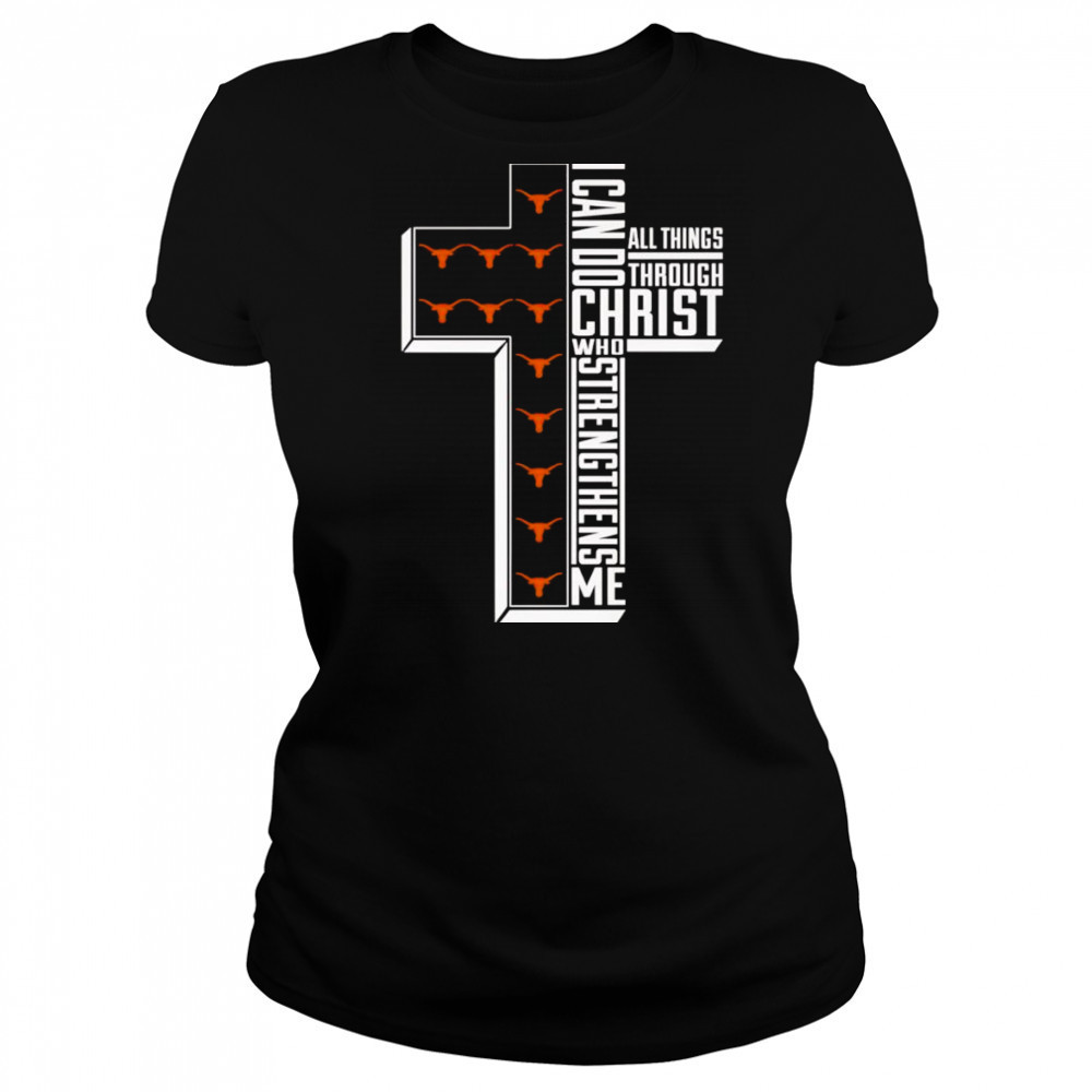 I can do all things through Christ who strengthens me Texas Longhorns softball logo shirt Women's T-shirt