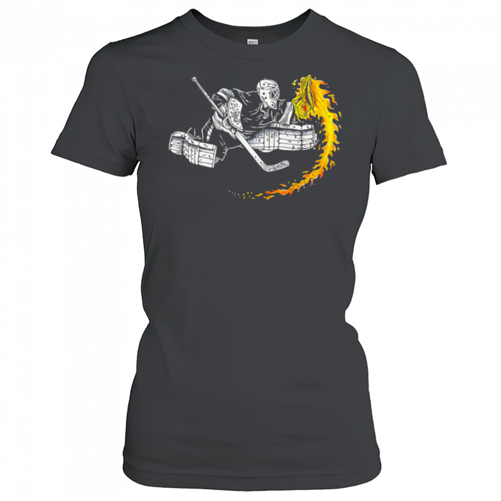 Ice Hockey Goalie Hot Glove on Fire shirt Women's T-shirt