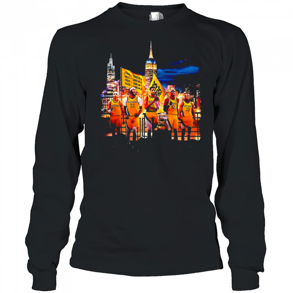 Indiana Pacers 2025 Finals Victory Parade skyline shirt Long Sleeved