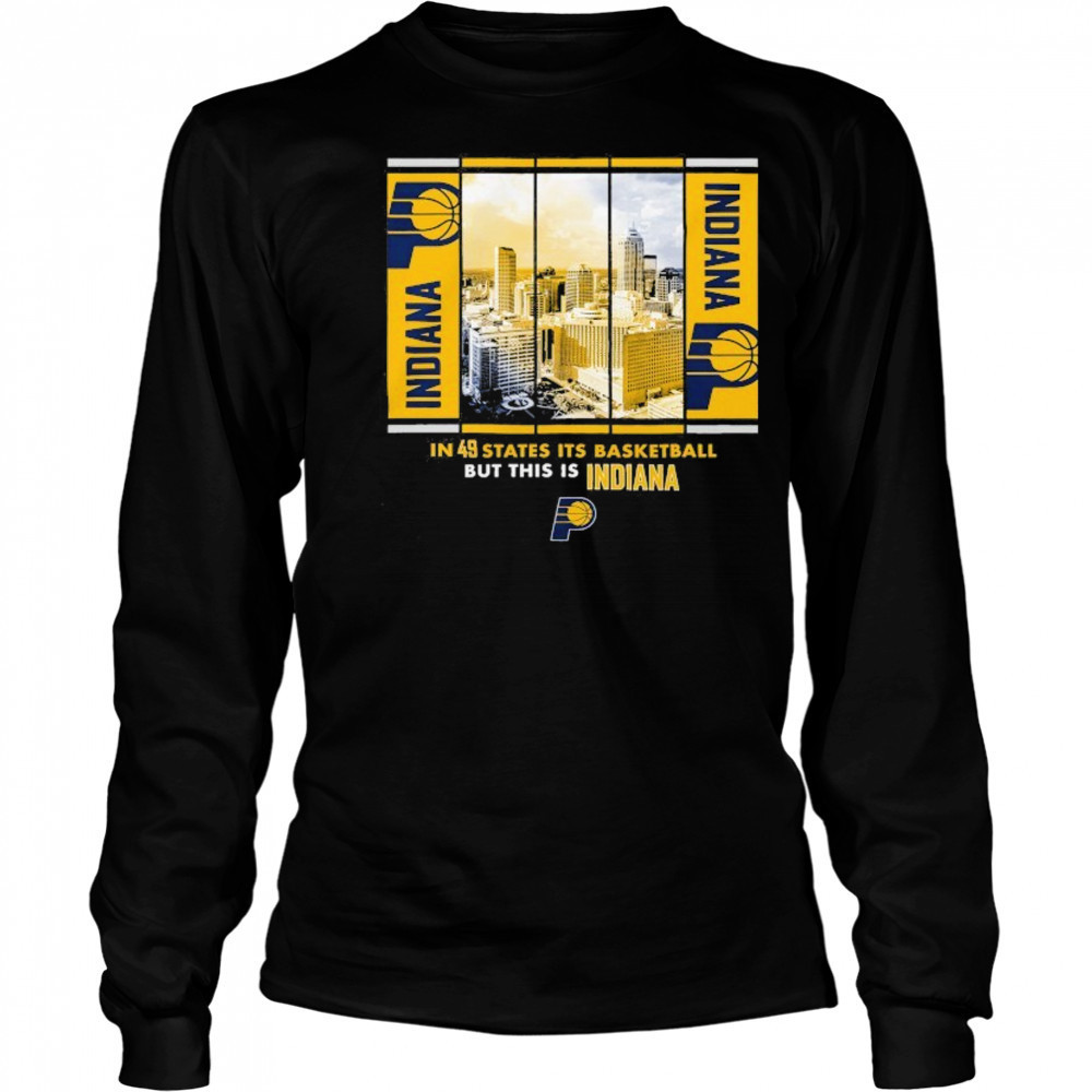 Indiana Pacers Stadium Essentials Unisex Skyline Boxout T-Shirt Long Sleeved